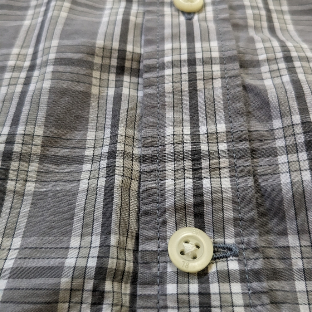 Banana Republic Gray Plaid Button-Down